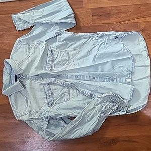 American Eagle Outfitters, slim fit, long sleeve denim button top. Size large.